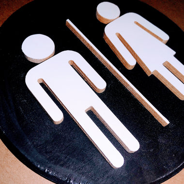6" 3D Restroom Round Sign