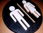 6" 3D Restroom Round Sign