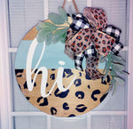 Mint + Cheetah Door Hanger