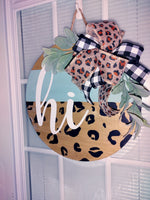 Mint + Cheetah Door Hanger