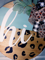 Mint + Cheetah Door Hanger