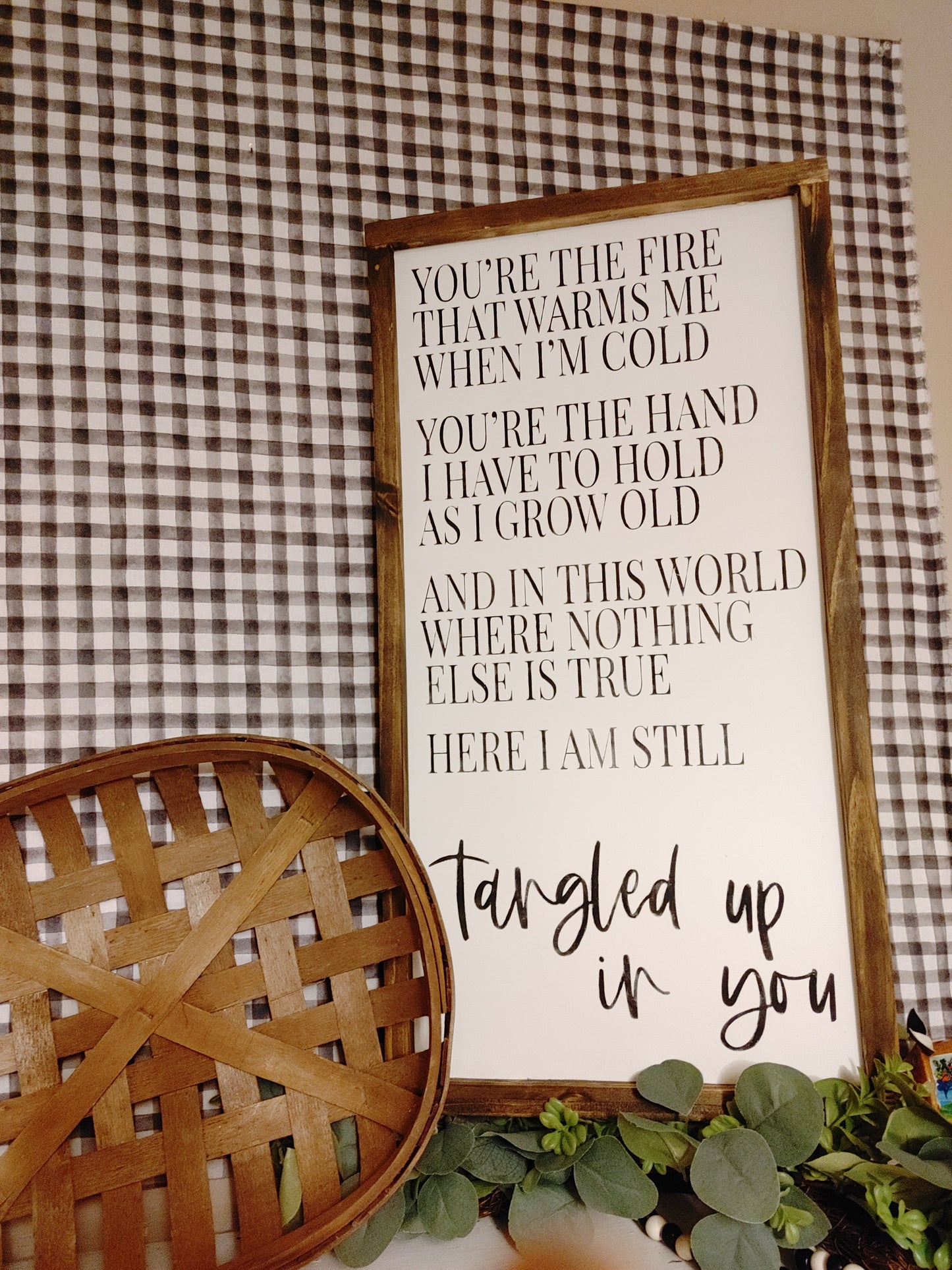 "Tangled up in you" - Stained Lyrics Sign