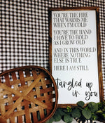 "Tangled up in you" - Stained Lyrics Sign