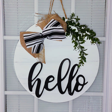 Hello 3D + Ship lap Door Hanger