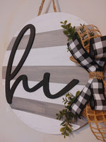 18" 3D "hi" Gray + White Stripes