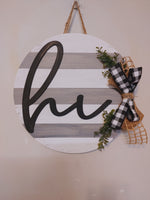 18" 3D "hi" Gray + White Stripes