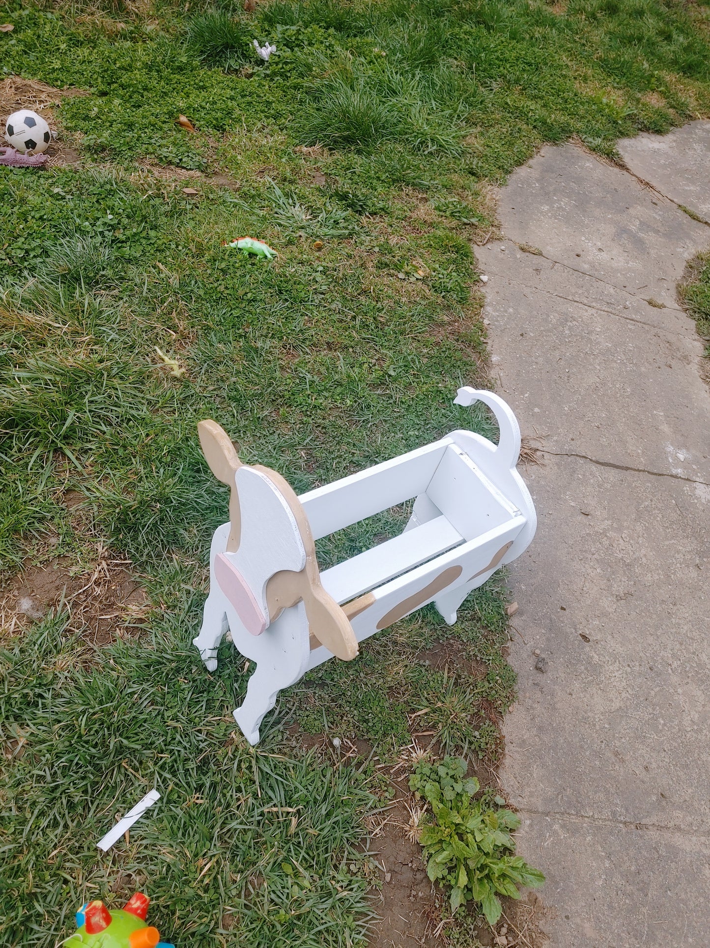 Standing Wooden Cow Planter - Large