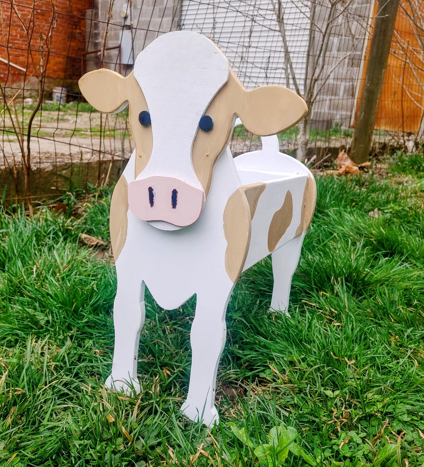 cow pot planter Standing Wooden Cow Planter