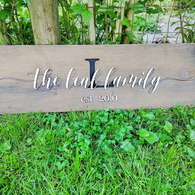 Personalized Family Name Unframed Sign