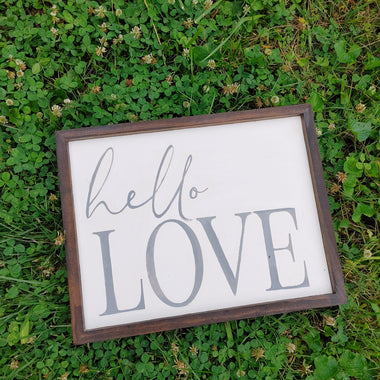 hello love - large bedroom sign