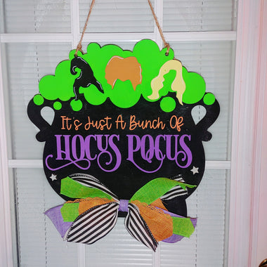 Hocus Pocus Cauldron Door Hanger
