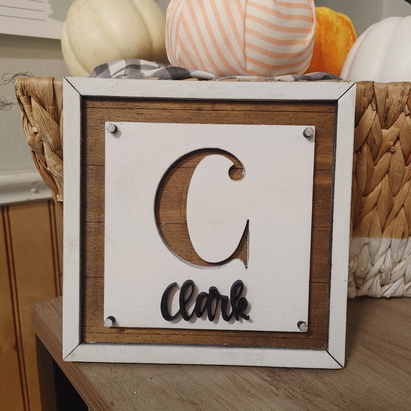 Square Shiplap Initial + Name Sign