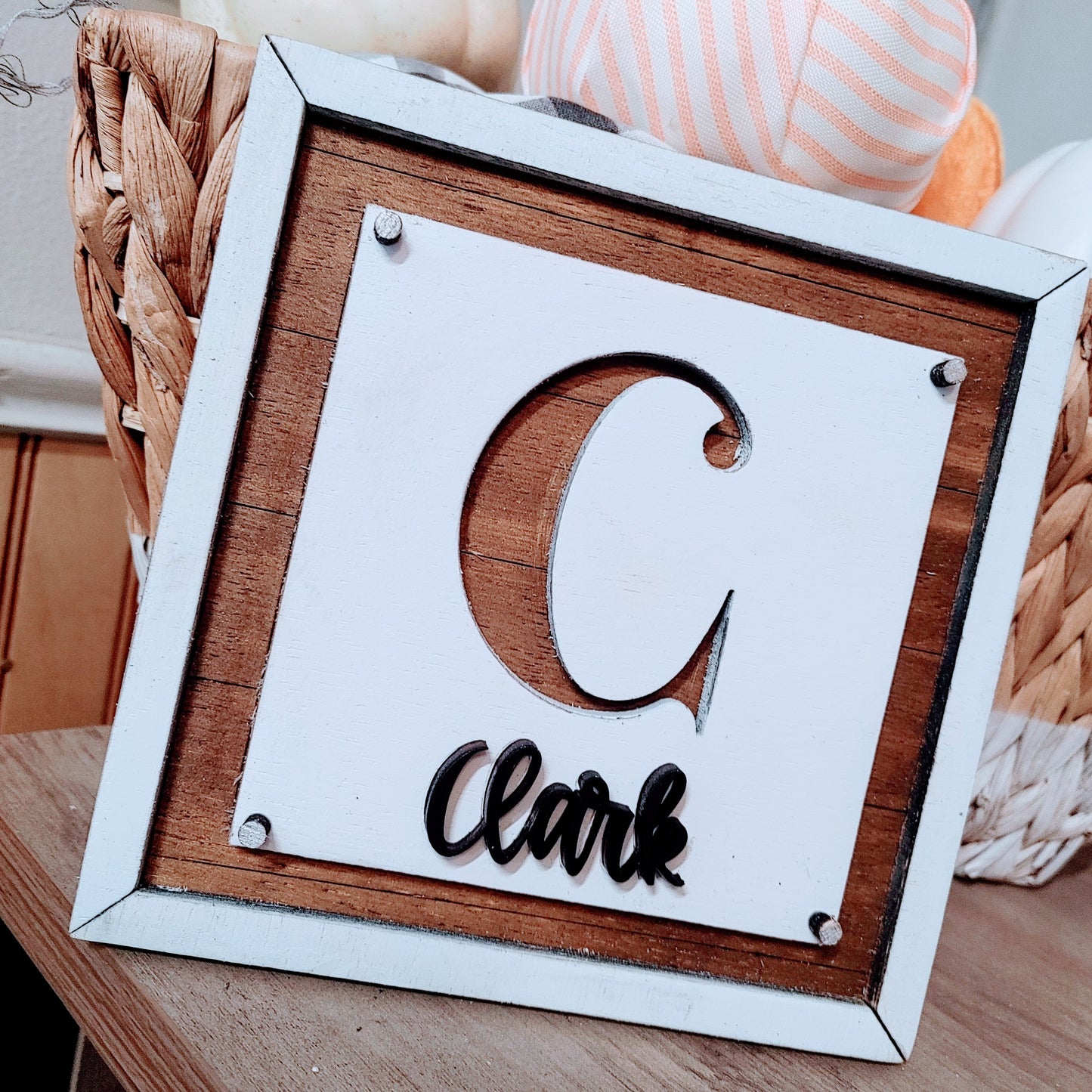 Square Shiplap Initial + Name Sign