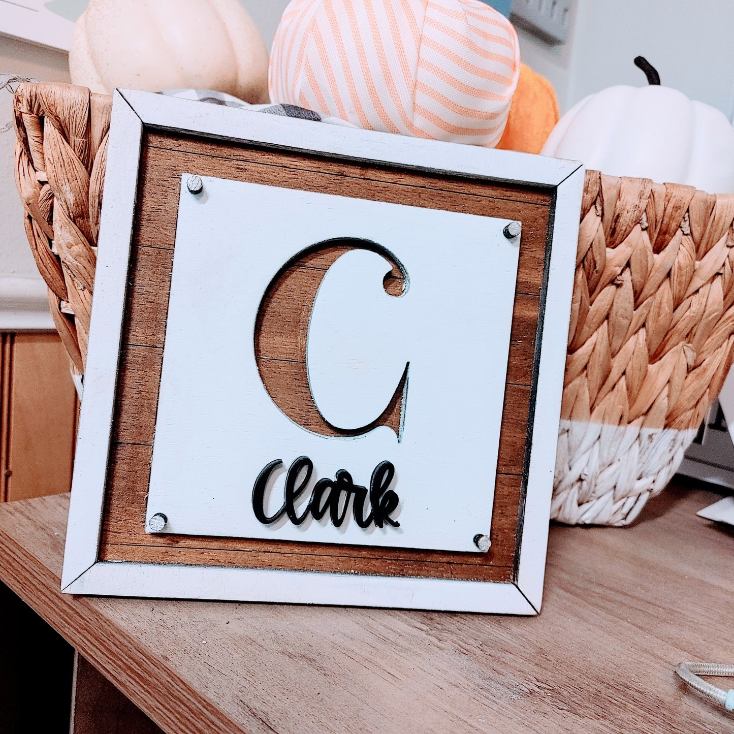 Square Shiplap Initial + Name Sign