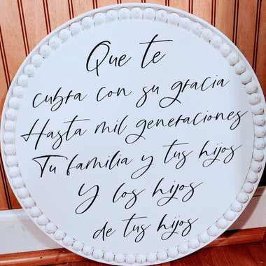 Custom Beaded Border Round Sign
