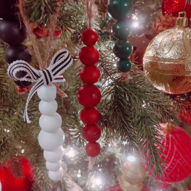 Wooden Beaded Ornaments - BOHO BAUBLES
