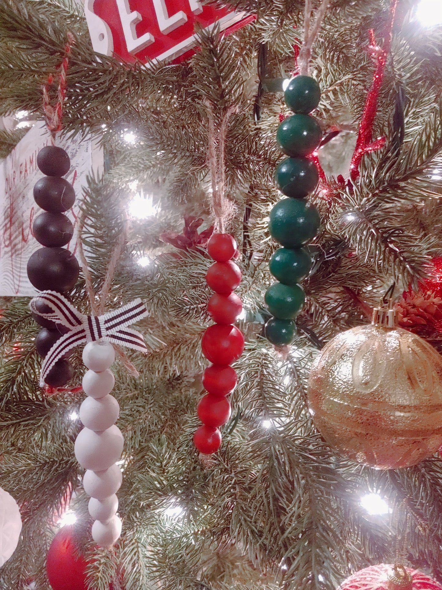 Wooden Beaded Ornaments - BOHO BAUBLES