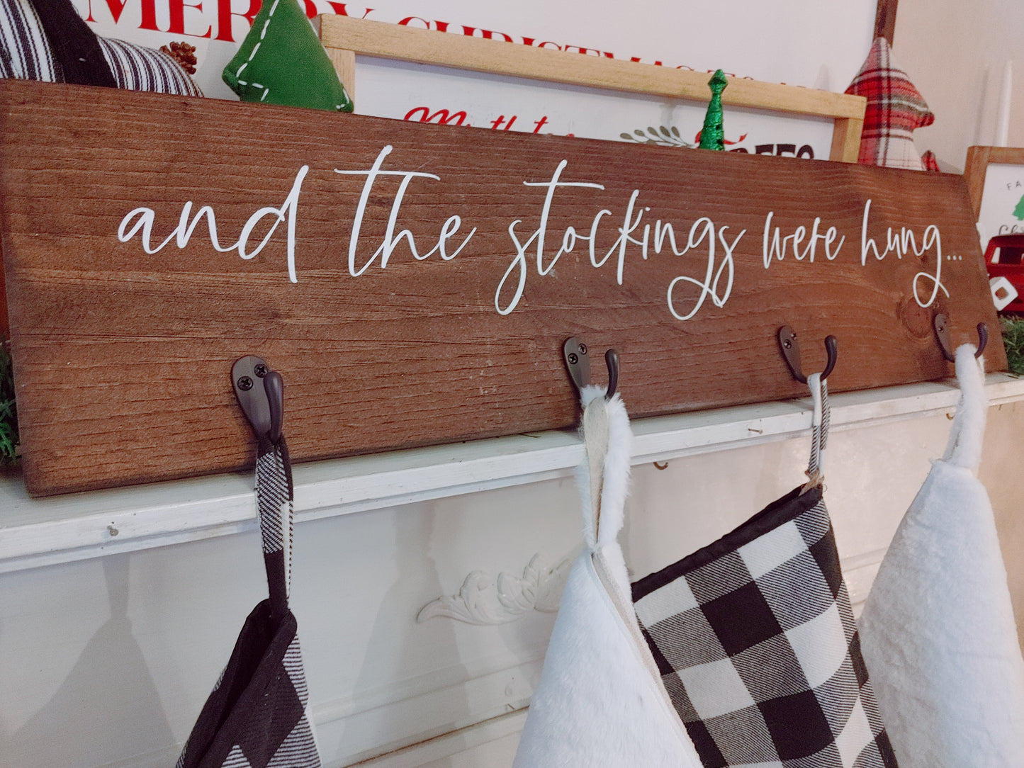 Wooden Stocking Hanger