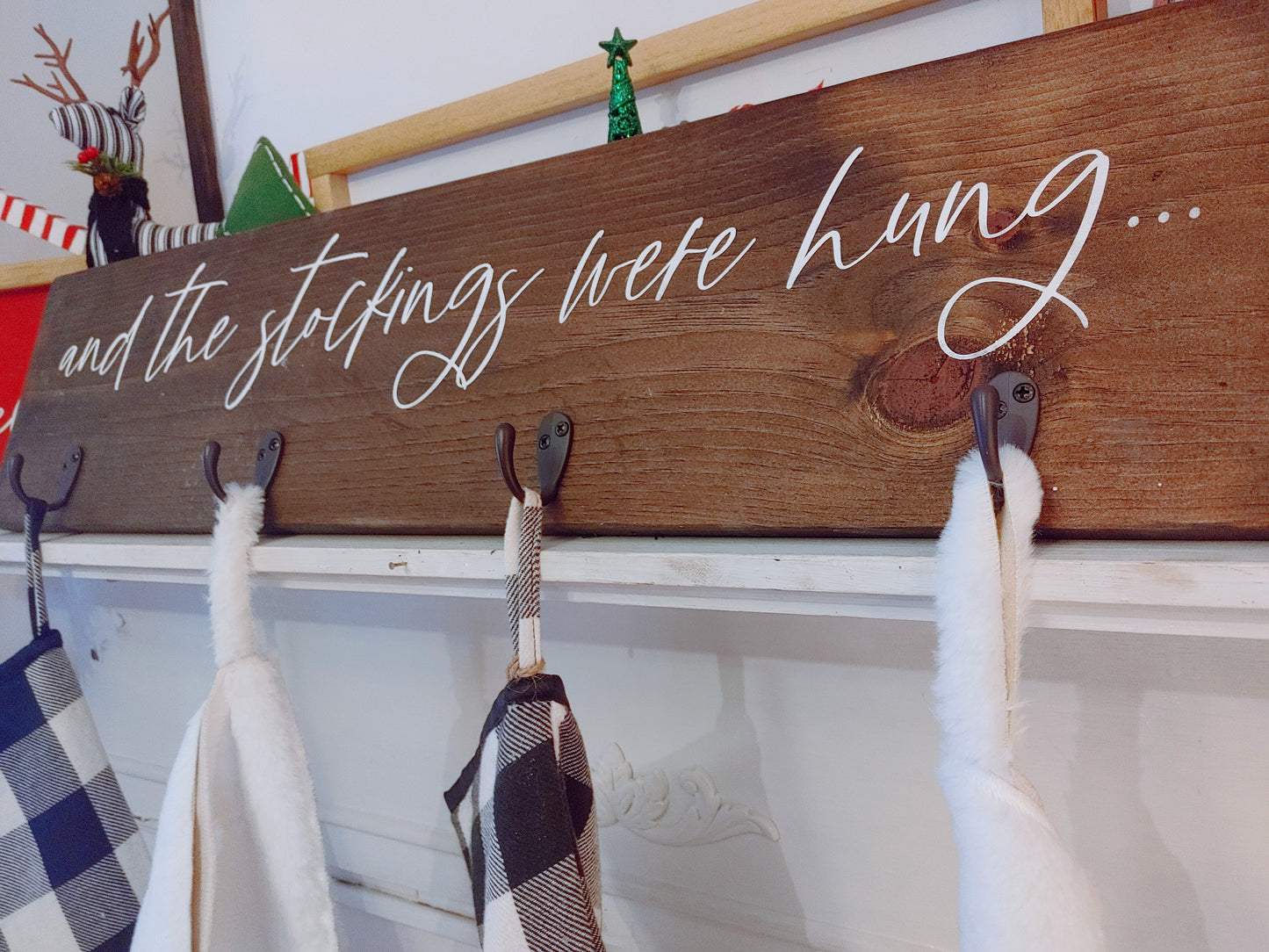 Wooden Stocking Hanger