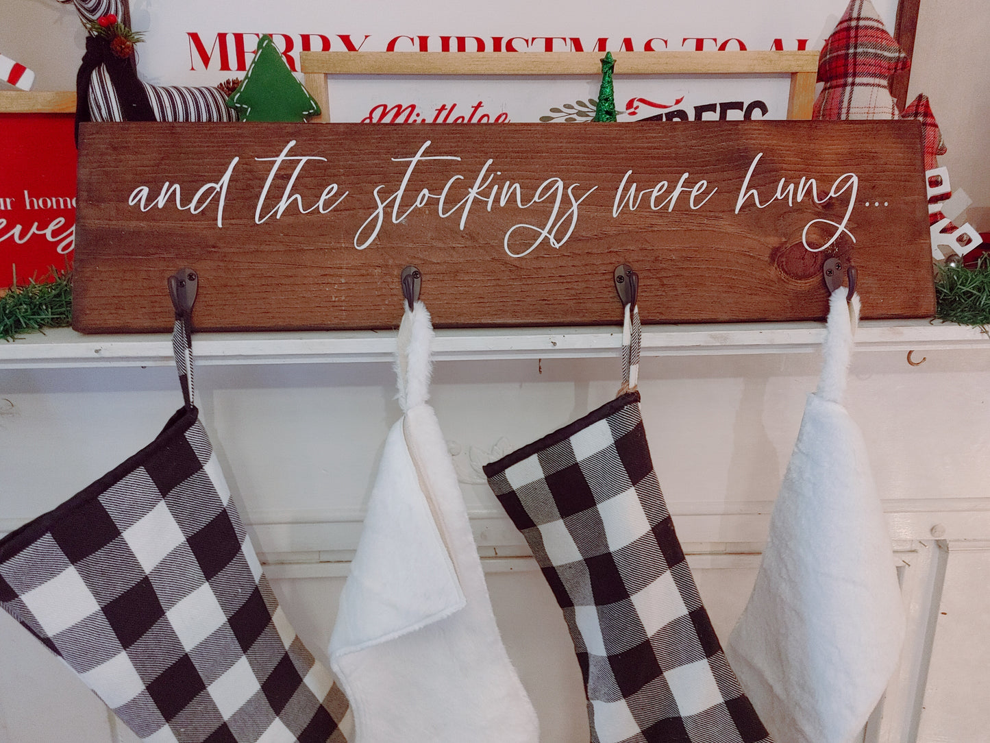 Wooden Stocking Hanger