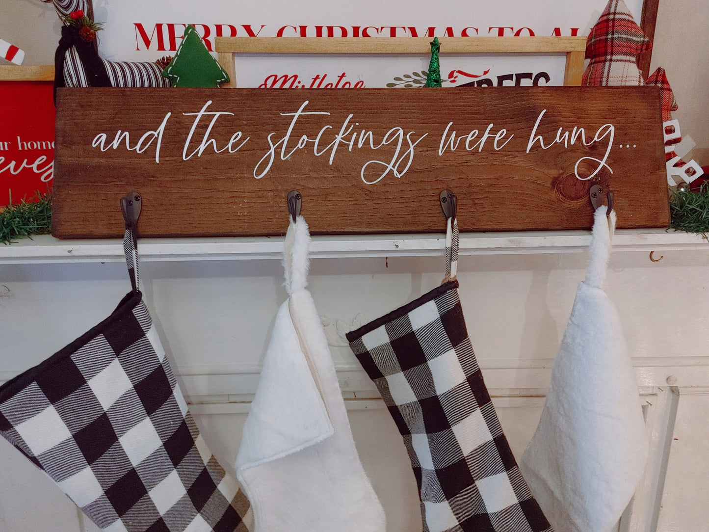 Wooden Stocking Hanger