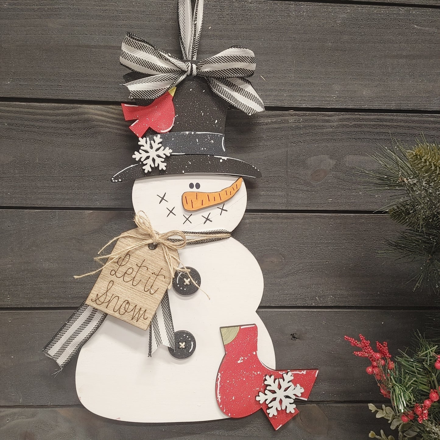 Ready to Ship - LARGE SNOWMAN DOOR HANGER