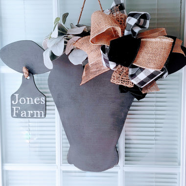 Cow Door Hanger with Tag