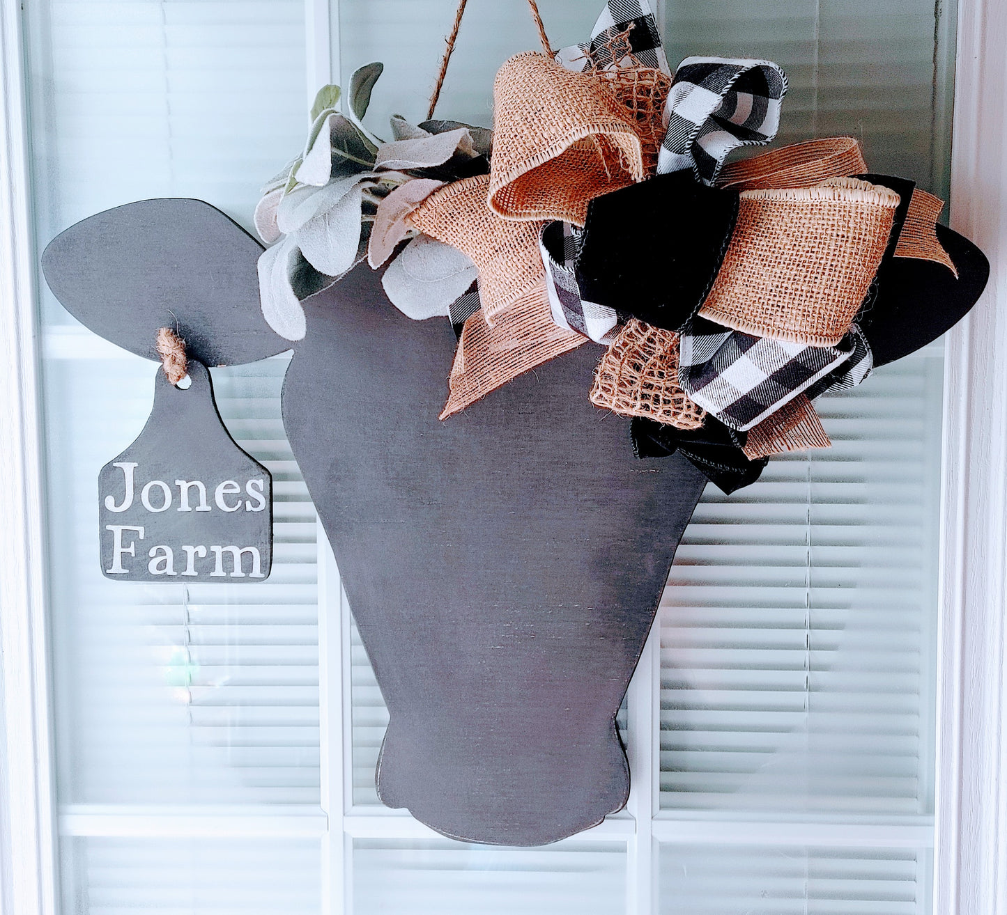 Cow Door Hanger with Tag