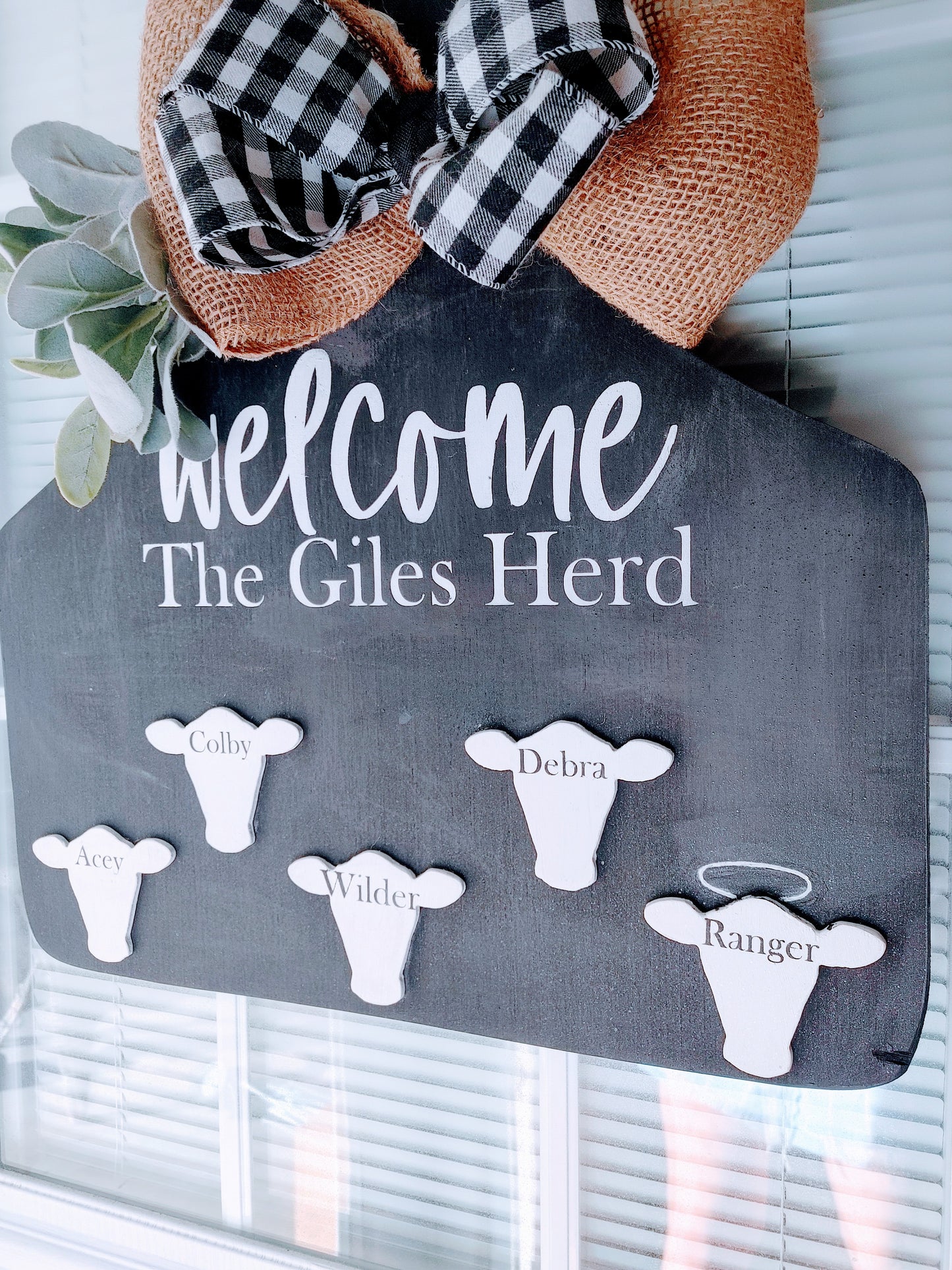 XL Tag Hanger with Personalized Mini Cows