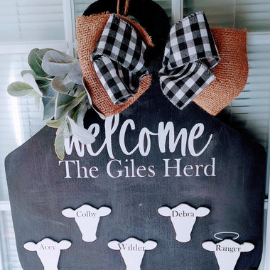 XL Tag Hanger with Personalized Mini Cows