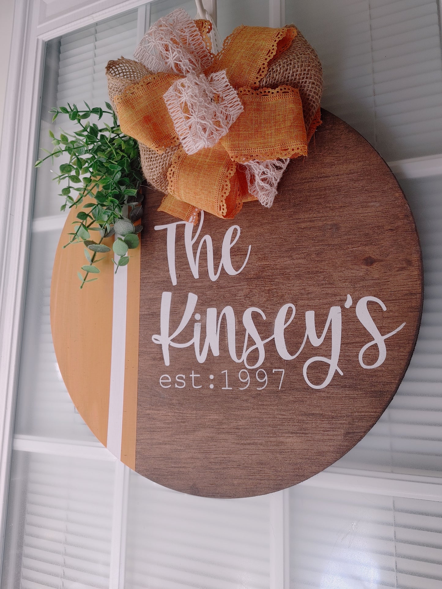 Personalized Family Name + Date Door Hanger