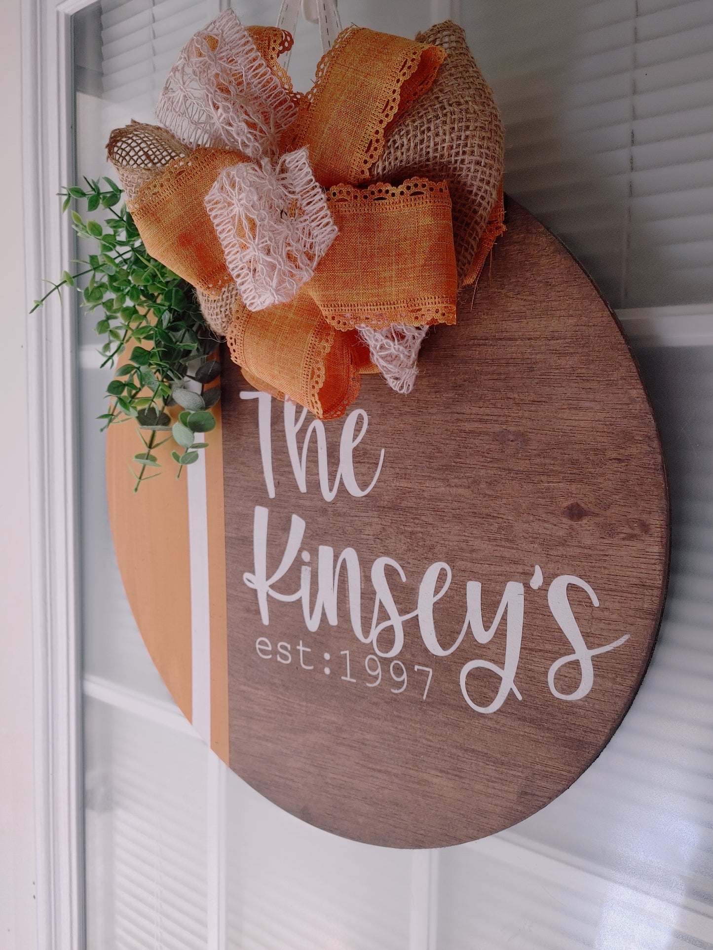 Personalized Family Name + Date Door Hanger