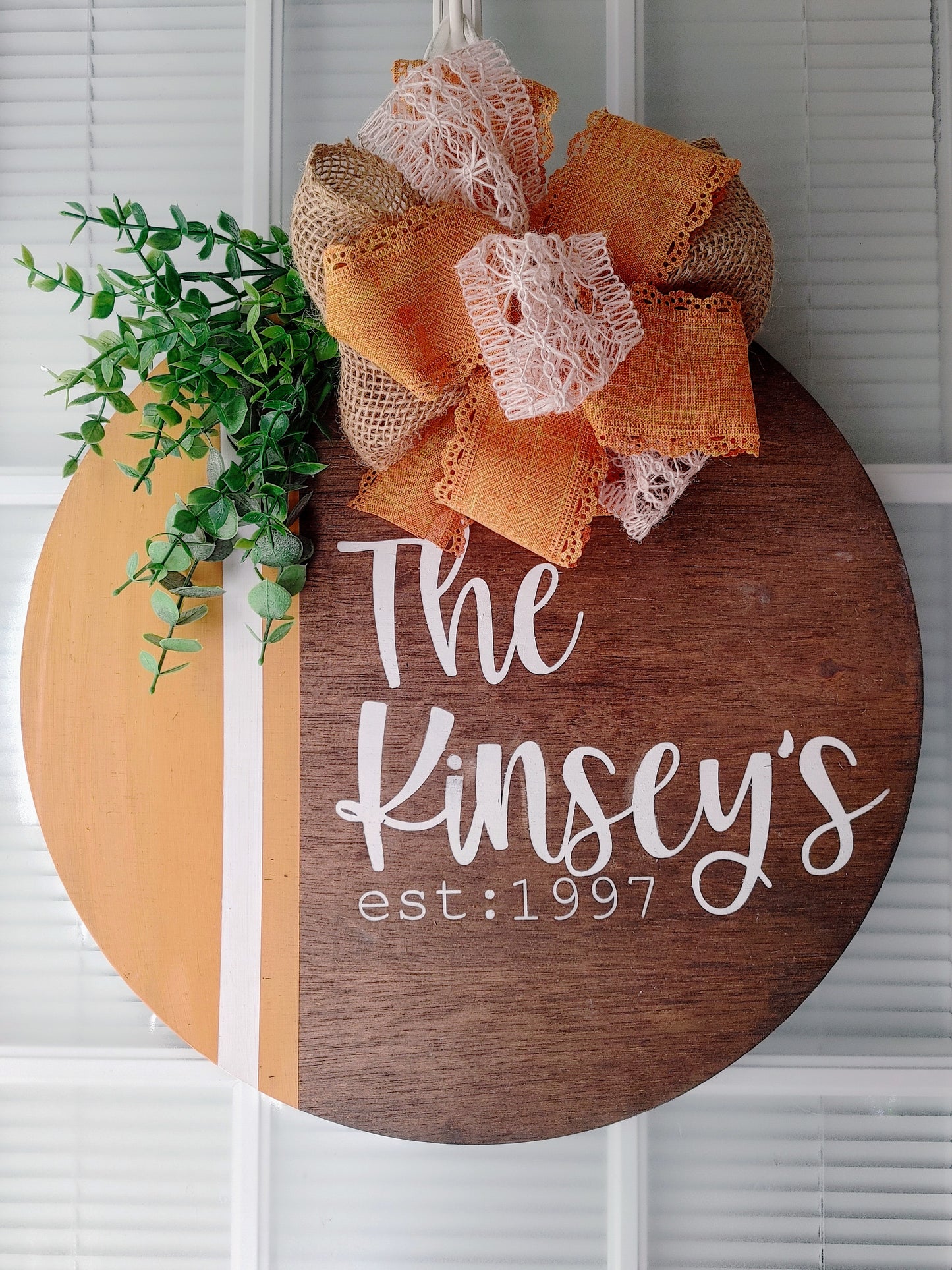 Personalized Family Name + Date Door Hanger