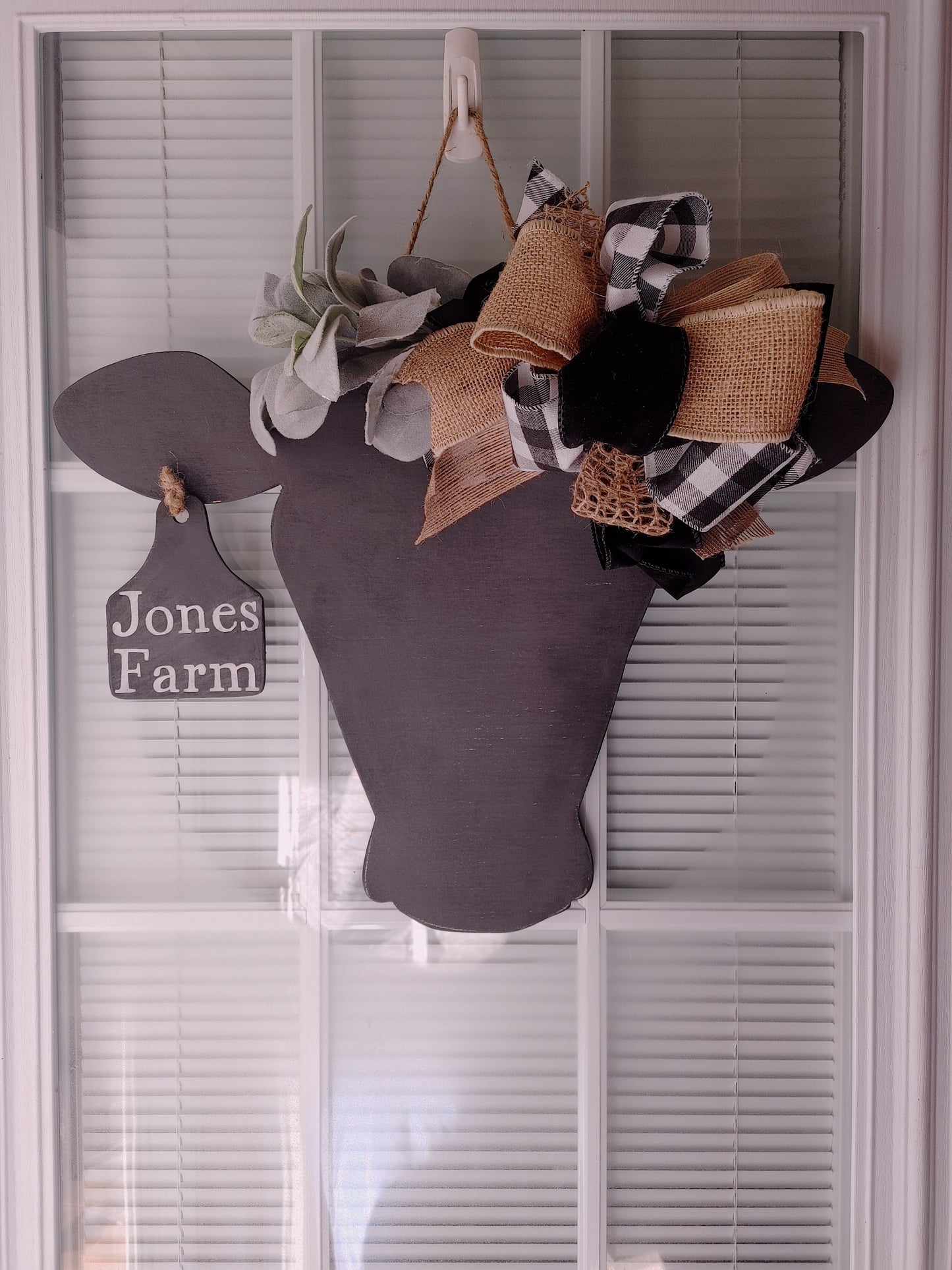 Cow Door Hanger with Tag