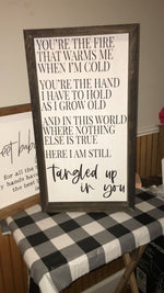 "Tangled up in you" - Stained Lyrics Sign