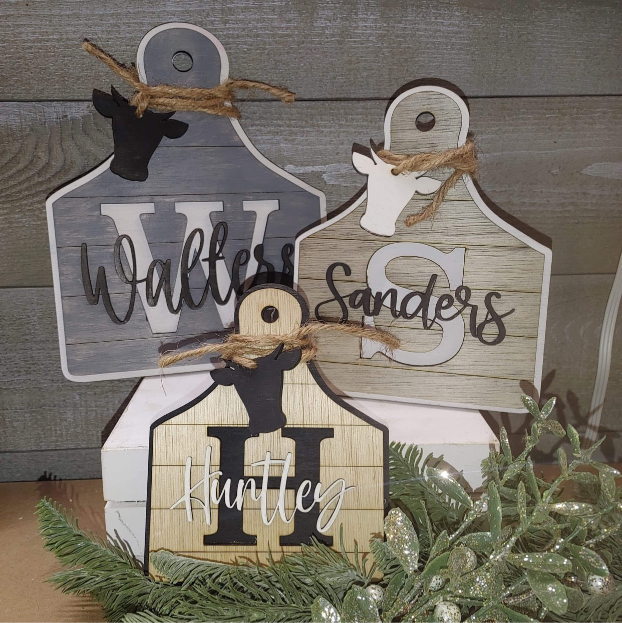 Personalized Cow Tag Decor