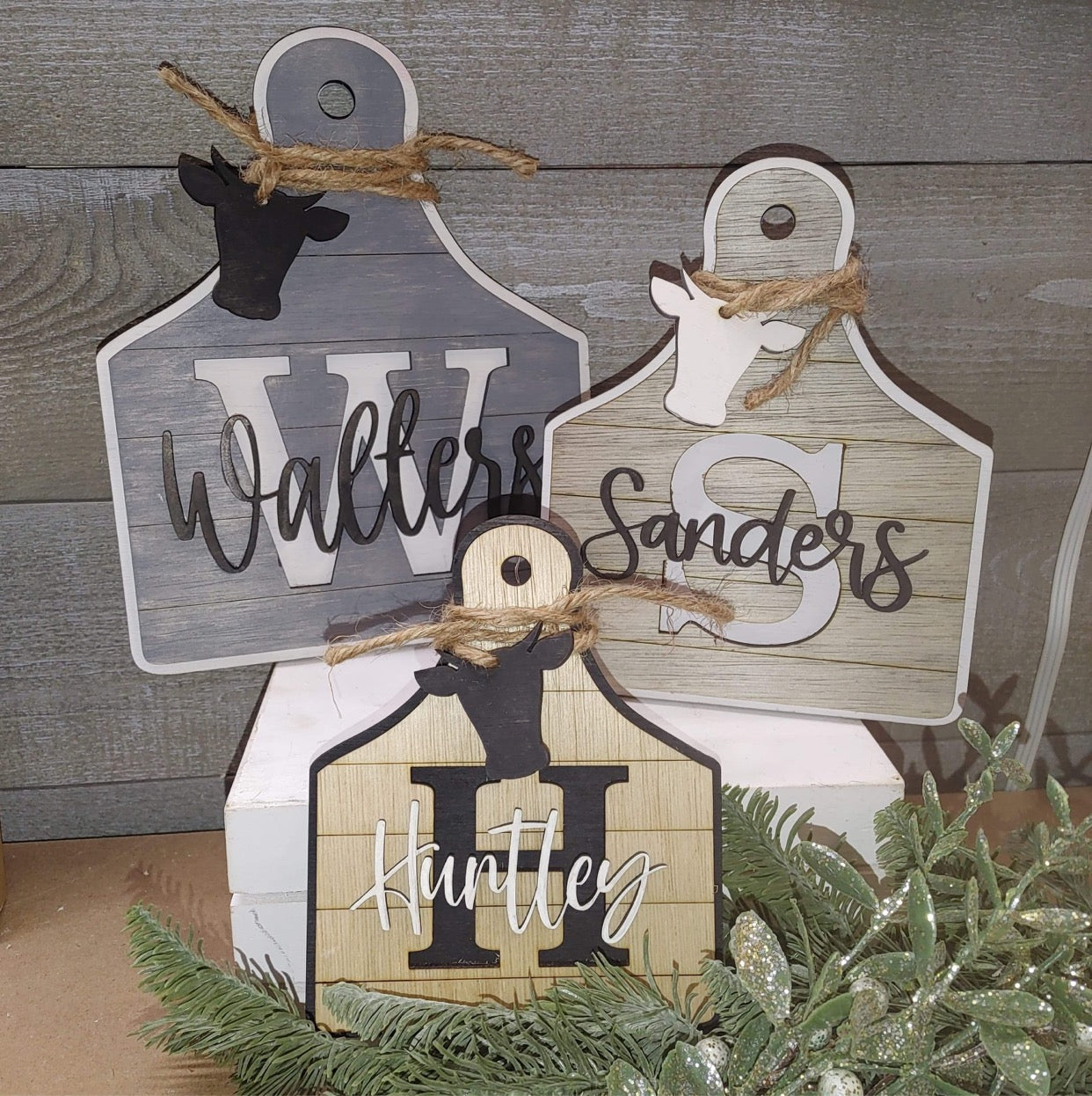 Personalized Cow Tag Decor