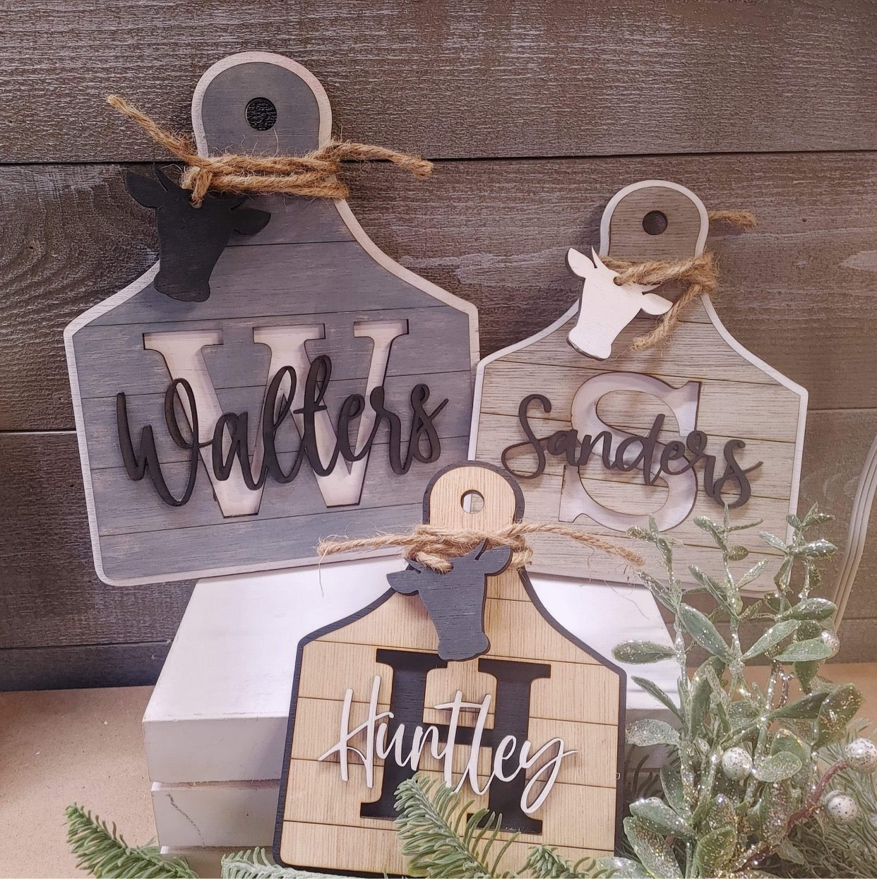 Personalized Cow Tag Decor