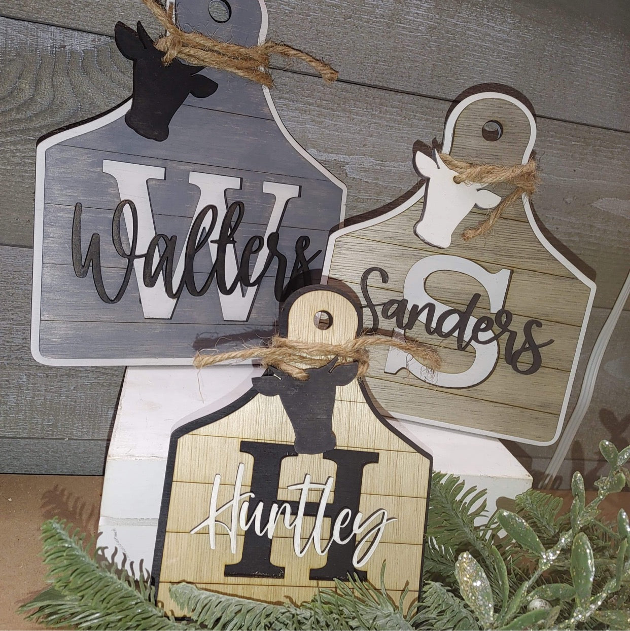 Personalized Cow Tag Decor