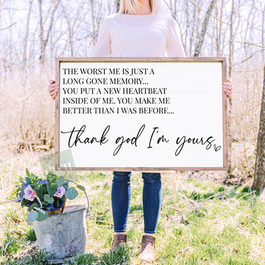 yours lyrics - large farmhouse sign 