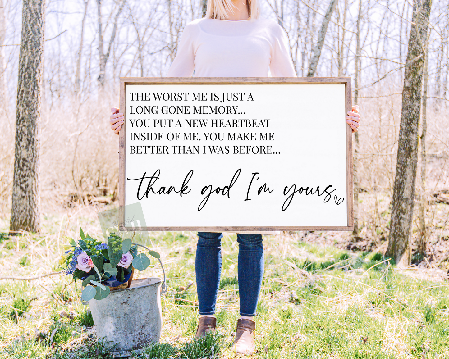 yours lyrics - large farmhouse sign 