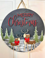 RTS Merry Christmas Deer Door Hanger