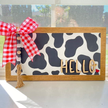 3D Cow Print Laser Cut Sign