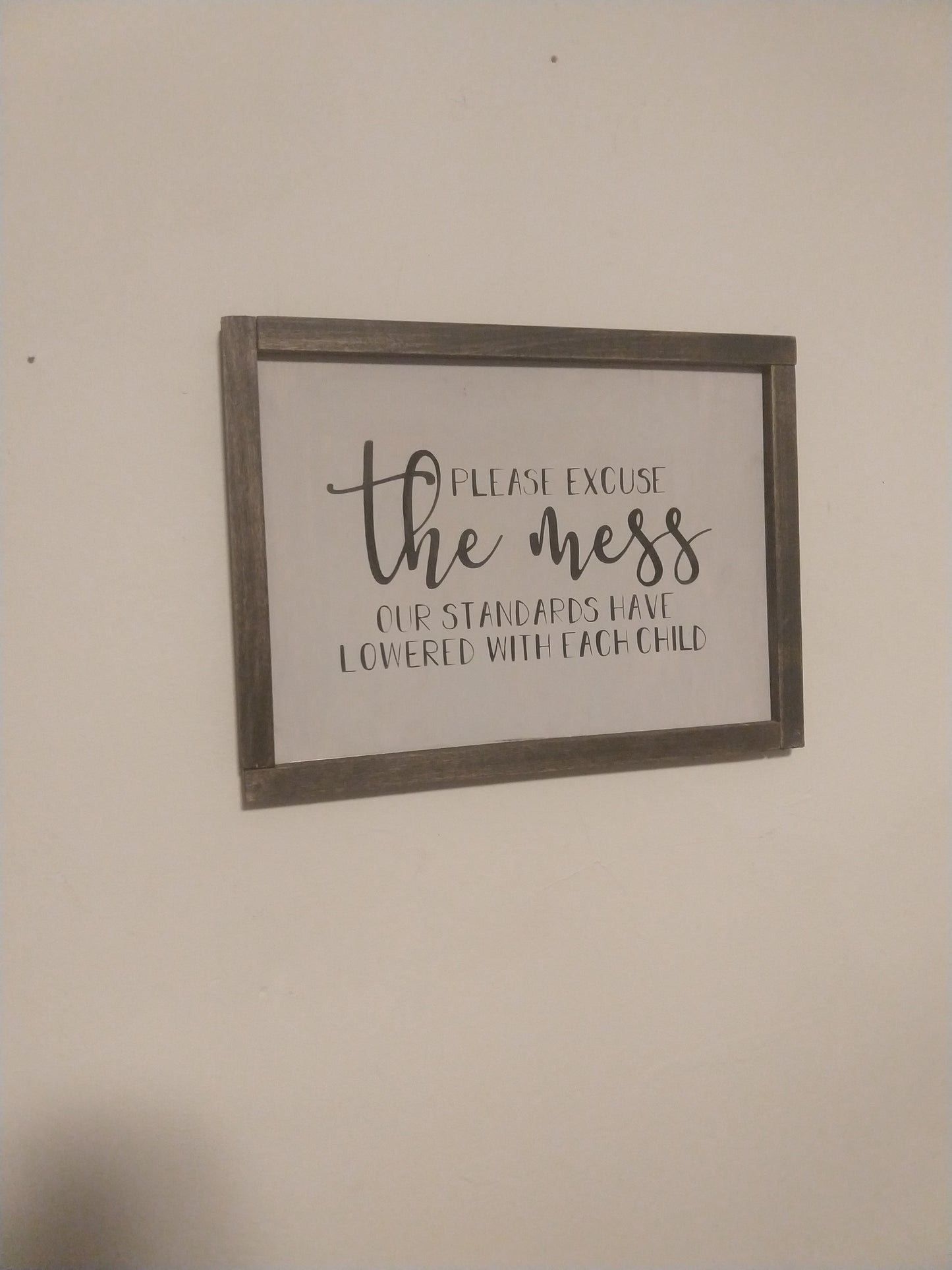 Please excuse the mess Sign