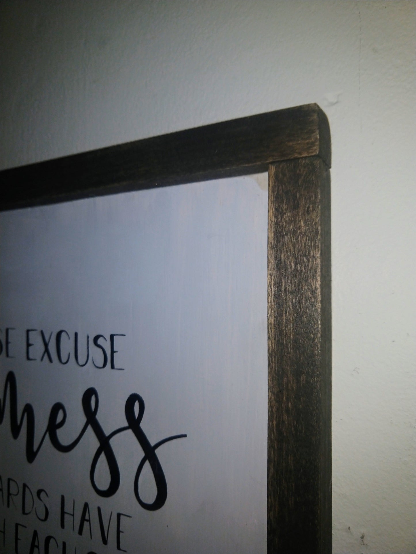 Please excuse the mess Sign