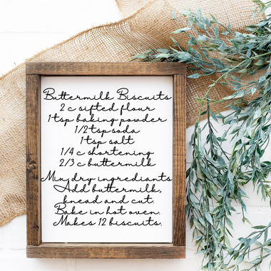 Buttermilk biscuits recipe sign