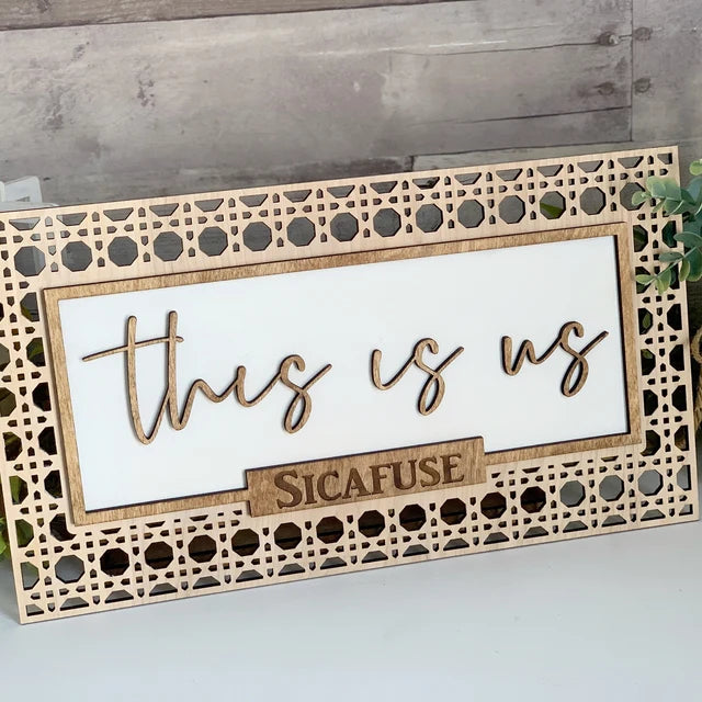 Cane Rattan Personalized Sign