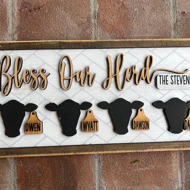 Bless Our Herd 3D laser cut sign