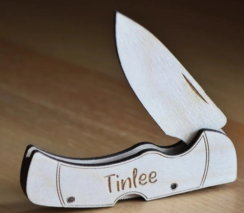 "PRACTICE" WOODEN POCKET KNIFE