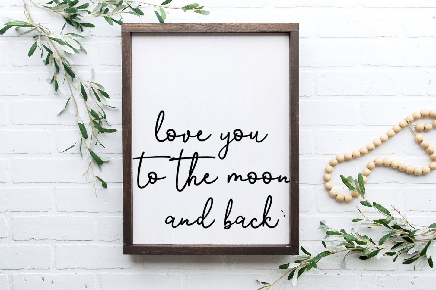 love you to the moon and back sign-framed wood sign-modern farmhouse framed sign-signs with quotes-home decor-nursery sign-bedroom sign